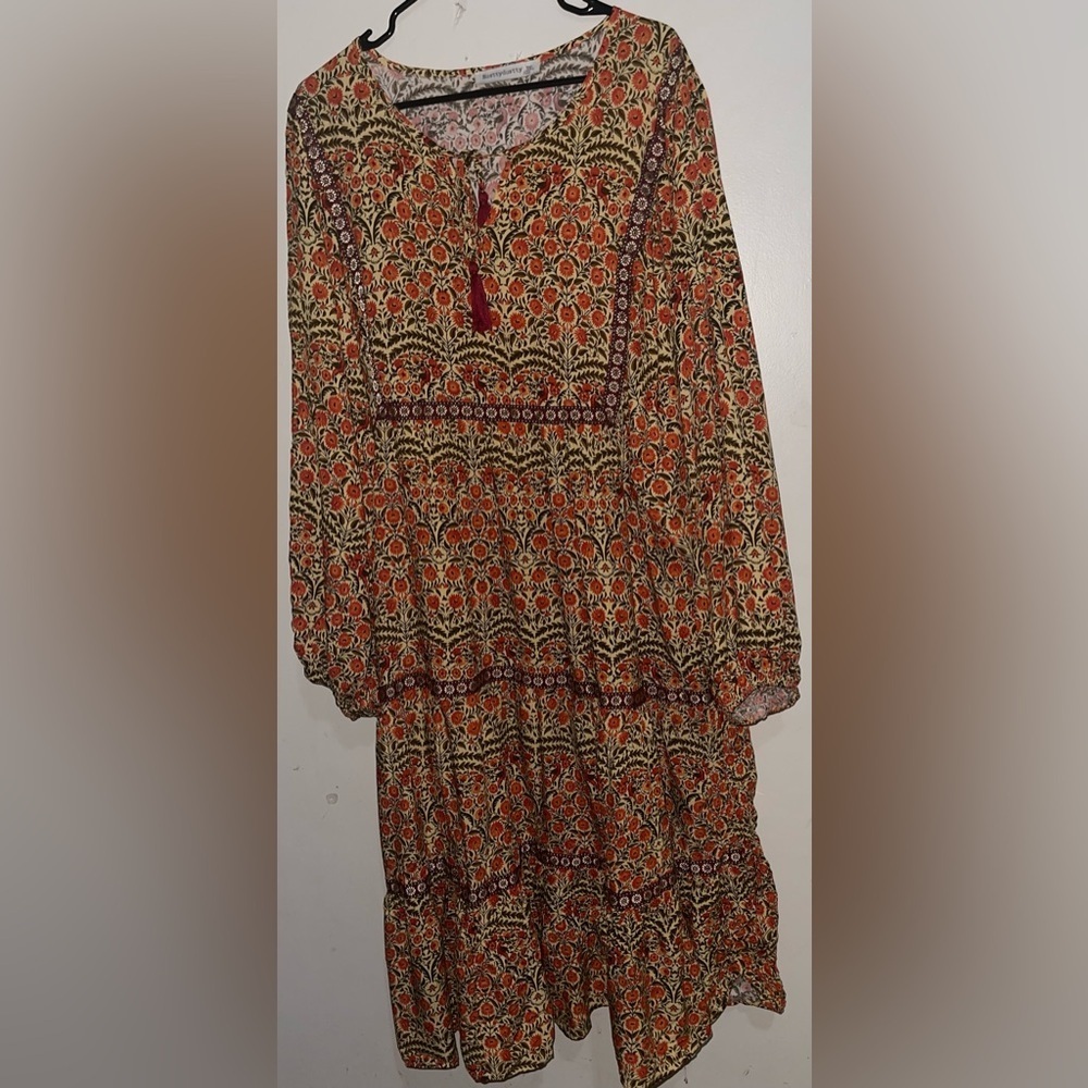 NWOT RustyyDustty Ditsy floral Print  Cottagecore boho Tiered Dress - Picture 3 of 9
